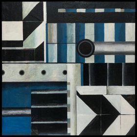 "Blue Stripes"  40" X 40"  acrylic on canvas